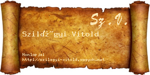 Szilágyi Vitold névjegykártya